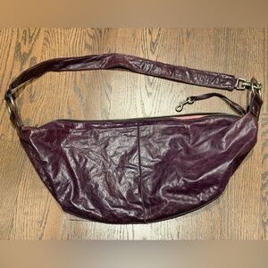 Distressed Purple Leather Sash Bag